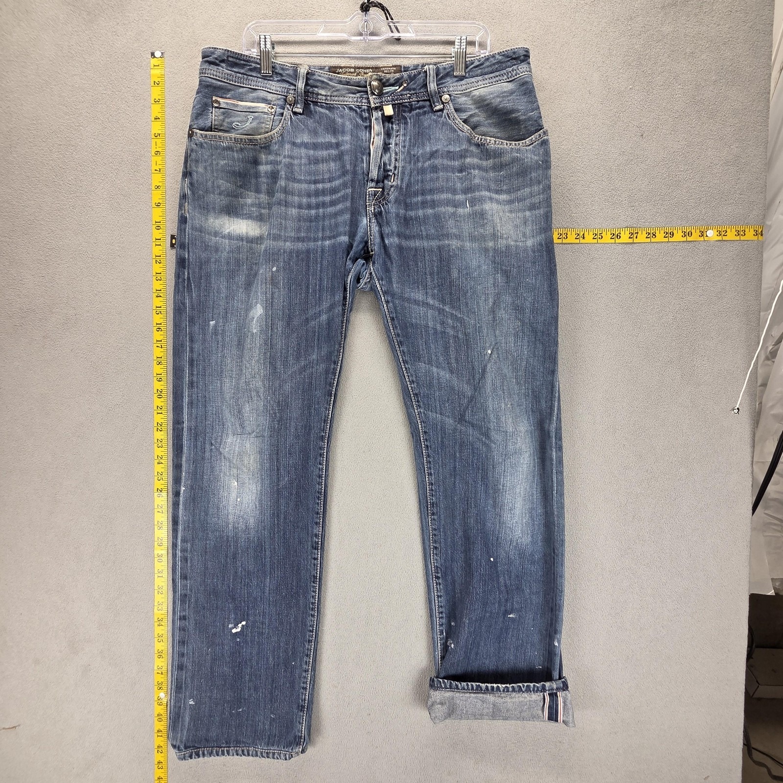 Jacob Cohen Jeans Mens 36x32 Blue Selvedge J620 P Limited Made In Italy